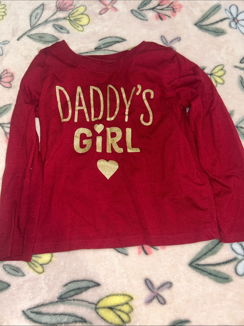 The Children's Place Red Long-Sleeve 'Daddy's Girl' Shirt with Gold Graphic